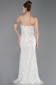 Long White Beaded Evening Dress ABU6205