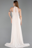 Long Beige Beaded Evening Dress ABU6236