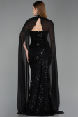 Long Black Beaded Evening Dress ABU6236