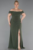 Long Olive Drab Plus Size Prom Dress ABU6246