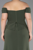 Long Olive Drab Plus Size Prom Dress ABU6246