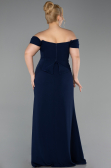 Long Navy Blue Plus Size Prom Dress ABU6246