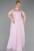 Long Powder Color Chiffon Large Size Dress ABU6247