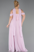 Long Powder Color Chiffon Large Size Dress ABU6247