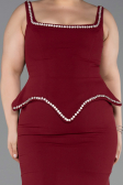 Long Burgundy Plus Size Evening Dress ABU6248