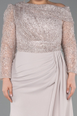 Long Beige Formal Plus Size Dress ABU6213