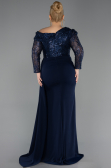 Long Navy Blue Formal Plus Size Dress ABU6213