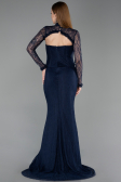 Long Navy Blue Dantelle Evening Dress ABU6207