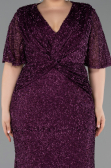Purple Long Plus Size Evening Gown ABU4542