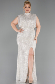 Mink Long Scaly Plus Size Evening Dress ABU3115