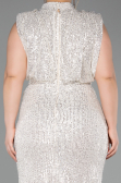 Mink Long Scaly Plus Size Evening Dress ABU3115
