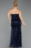 Long Navy Blue Beaded Oversized Evening Dress ABU6206