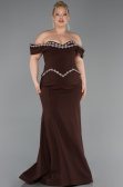 Long Brown Plus Size Evening Gown ABU6199