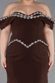 Long Brown Plus Size Evening Gown ABU6199