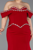 Long Red Plus Size Evening Gown ABU6199