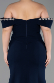 Long Navy Blue Plus Size Evening Gown ABU6199