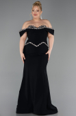 Long Black Plus Size Evening Gown ABU6199
