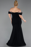 Long Black Plus Size Evening Gown ABU6199