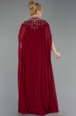Burgundy Long Chiffon Plus Size Evening Gown ABU5845
