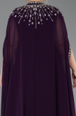 Dark Purple Long Chiffon Plus Size Evening Gown ABU5845