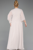 Long Beige Chiffon Plus Size Evening Gown ABU6177