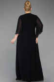 Long Black Chiffon Plus Size Evening Gown ABU6177