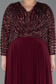 Burgundy Long Chiffon Formal Plus Size Dress ABU5859