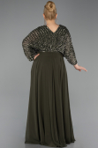 Olive Drab Long Chiffon Formal Plus Size Dress ABU5859