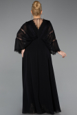 Long Black Chiffon Plus Size Evening Gown ABU6178