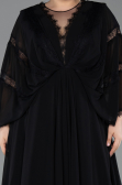 Long Black Chiffon Plus Size Evening Gown ABU6178