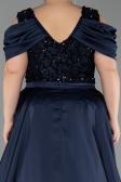 Long Navy Blue Scaly Plus Size Evening Dress ABU6257