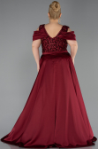 Long Burgundy Scaly Plus Size Evening Dress ABU6257
