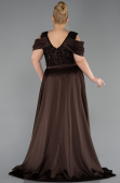 Long Brown Scaly Plus Size Evening Dress ABU6257