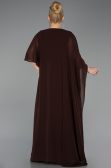 Long Brown Chiffon Plus Size Evening Gown ABU6179