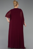 Long Plum Chiffon Plus Size Evening Gown ABU6179