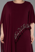 Long Plum Chiffon Plus Size Evening Gown ABU6179