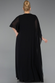 Long Black Chiffon Plus Size Evening Gown ABU6179