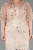 Gold Long Beaded Plus Size Evening Dress ABU5722
