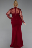 Long Burgundy Plus Size Evening Dress ABU6195