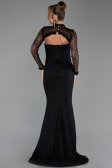 Long Black Dantelle Evening Dress ABU6207