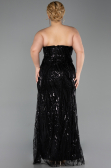 Long Black Beaded Oversized Evening Dress ABU6206