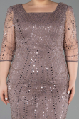 Midi Copper Beaded Plus Size Cocktail Dress ABK2580