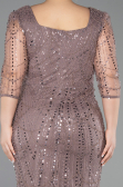 Midi Copper Beaded Plus Size Cocktail Dress ABK2580