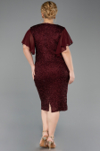 Midi Burgundy Beaded Plus Size Cocktail Dress ABK2642