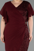 Midi Burgundy Beaded Plus Size Cocktail Dress ABK2642