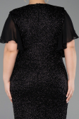 Midi Black Beaded Plus Size Cocktail Dress ABK2642