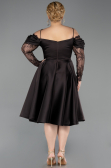 Midi Brown Satin Plus Size Cocktail Dress ABK2652