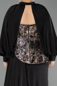 Long Black Satin Formal Plus Size Dress ABU6304