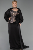 Long Black Satin Formal Plus Size Dress ABU6304