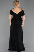 Long Black Chiffon Plus Size Evening Dress ABU6274